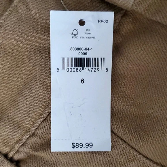 Banana Republic Relaxed Cargo Pants, Size 6, 100% Cotton, Warm Tan, Camel, Beige - Picture 10 of 12